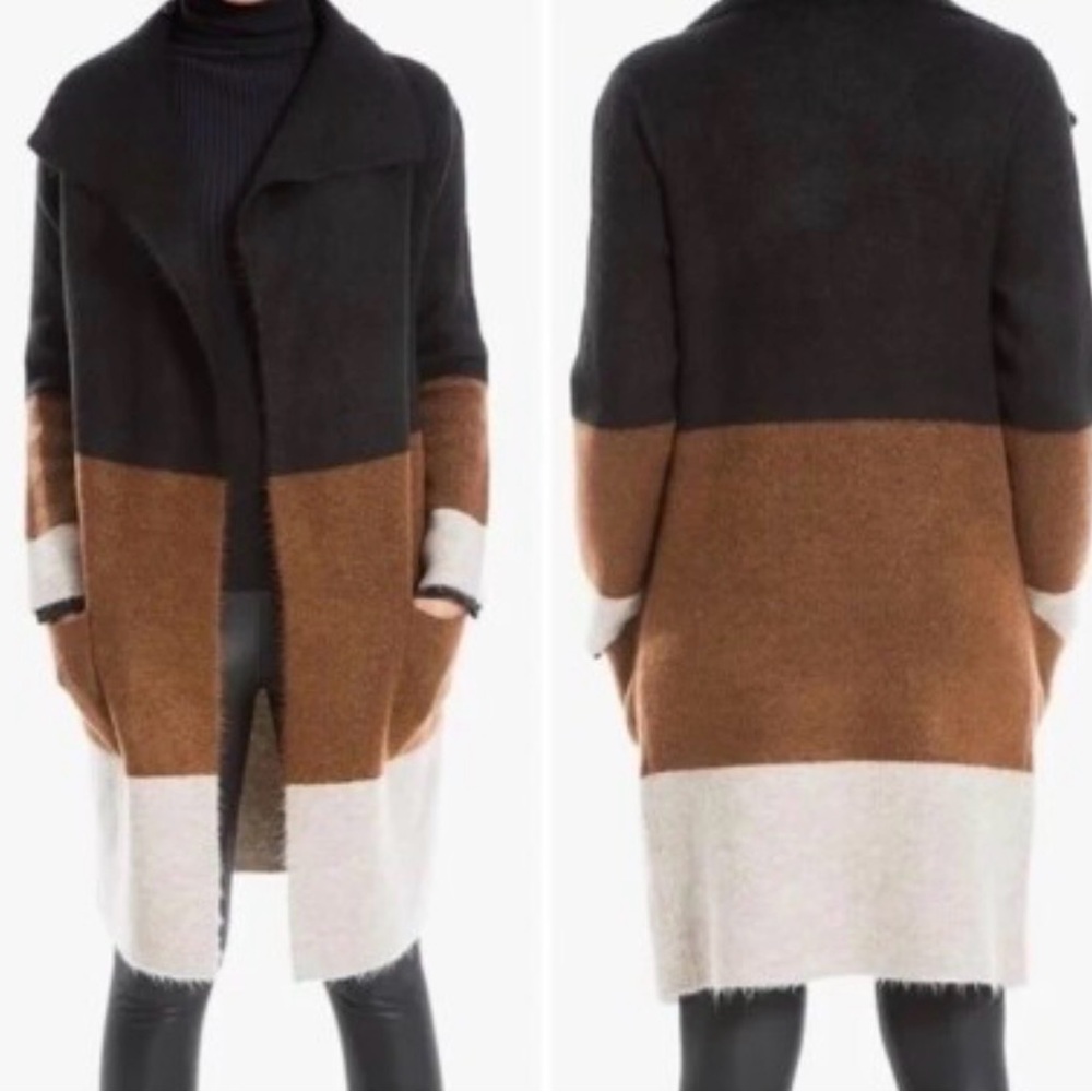 Max Studio Colorblock Longline Cardigan Sweater NWT